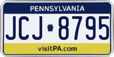 PA license plate JCJ8795