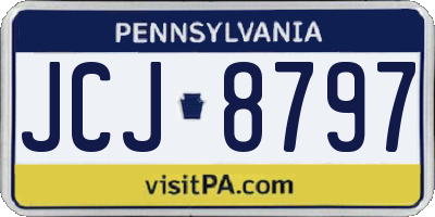 PA license plate JCJ8797