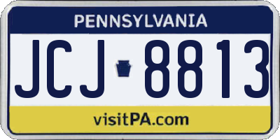 PA license plate JCJ8813