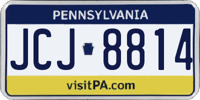 PA license plate JCJ8814