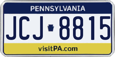 PA license plate JCJ8815