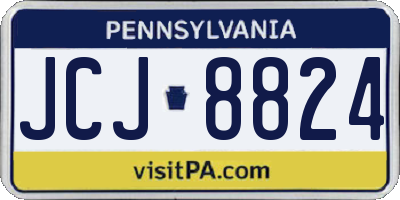 PA license plate JCJ8824