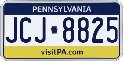PA license plate JCJ8825