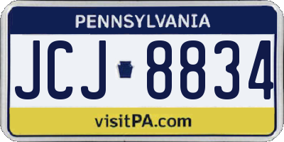 PA license plate JCJ8834
