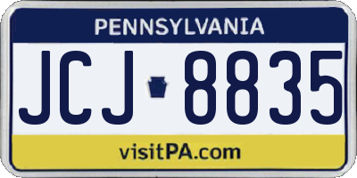 PA license plate JCJ8835
