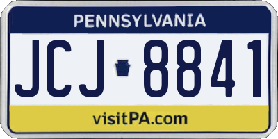PA license plate JCJ8841