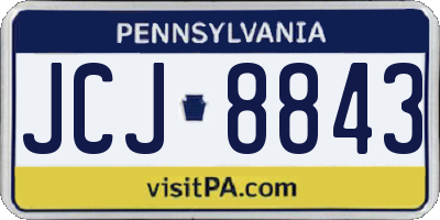 PA license plate JCJ8843