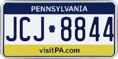 PA license plate JCJ8844