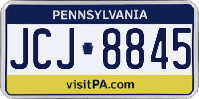 PA license plate JCJ8845
