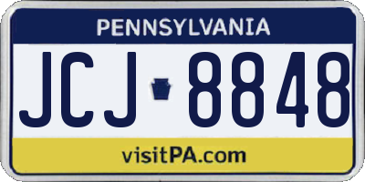 PA license plate JCJ8848