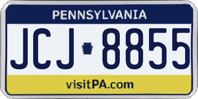 PA license plate JCJ8855