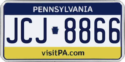 PA license plate JCJ8866