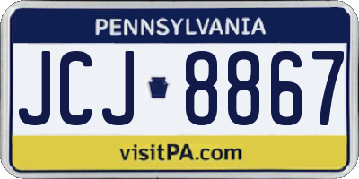 PA license plate JCJ8867