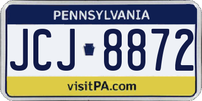 PA license plate JCJ8872