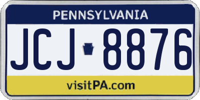 PA license plate JCJ8876