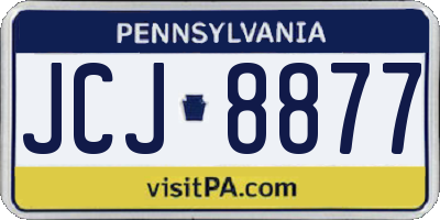 PA license plate JCJ8877