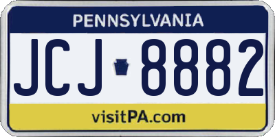 PA license plate JCJ8882