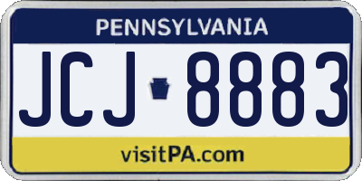 PA license plate JCJ8883
