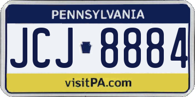 PA license plate JCJ8884
