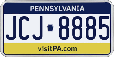 PA license plate JCJ8885