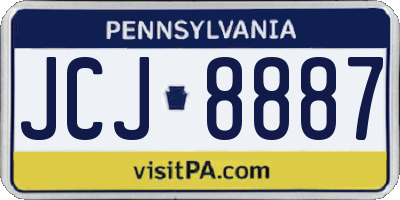 PA license plate JCJ8887