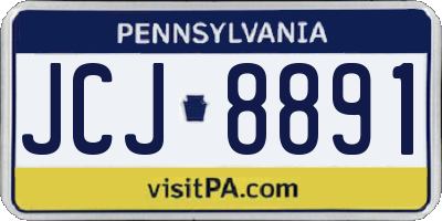 PA license plate JCJ8891
