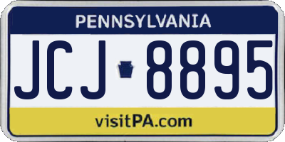 PA license plate JCJ8895