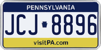 PA license plate JCJ8896