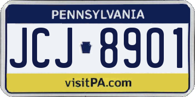 PA license plate JCJ8901