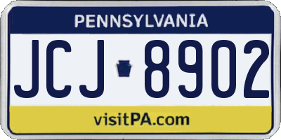 PA license plate JCJ8902