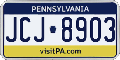 PA license plate JCJ8903