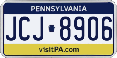 PA license plate JCJ8906