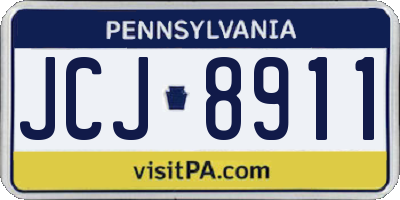 PA license plate JCJ8911