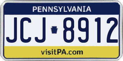 PA license plate JCJ8912