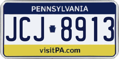 PA license plate JCJ8913
