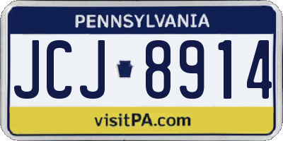 PA license plate JCJ8914