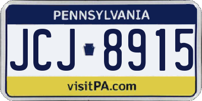 PA license plate JCJ8915