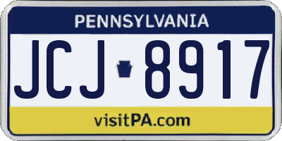 PA license plate JCJ8917