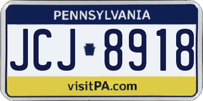 PA license plate JCJ8918