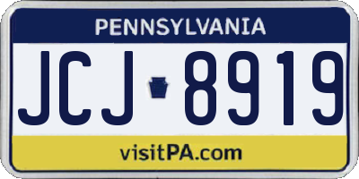 PA license plate JCJ8919