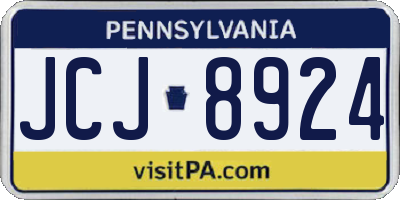 PA license plate JCJ8924
