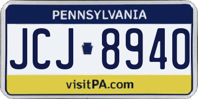 PA license plate JCJ8940