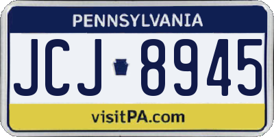 PA license plate JCJ8945