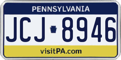PA license plate JCJ8946
