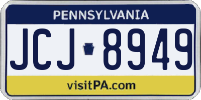 PA license plate JCJ8949
