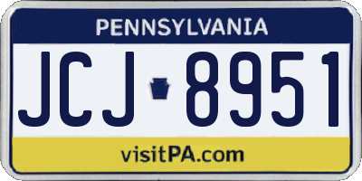 PA license plate JCJ8951