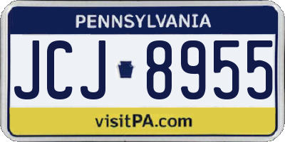 PA license plate JCJ8955
