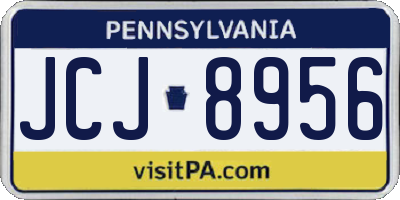 PA license plate JCJ8956