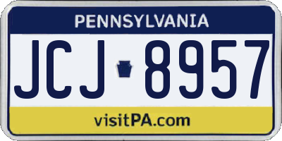 PA license plate JCJ8957