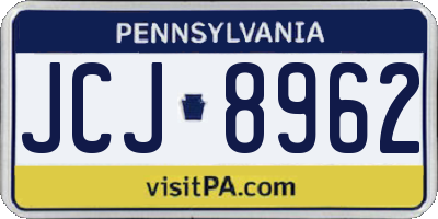 PA license plate JCJ8962